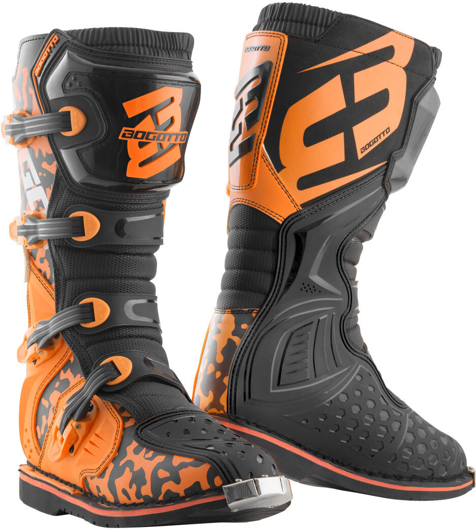 Photos - Motorcycle Boots Bogotto Mx-3 Camo Motocross Boots Unisex Black Orange Size: 41 bgt21bot001