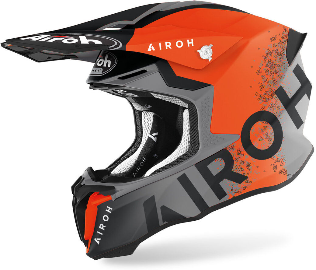 Photos - Motorcycle Helmet Airoh Twist 2.0 Bit Motocross Helmet Unisex Grey Orange Size: 2xl tw2bi32x 