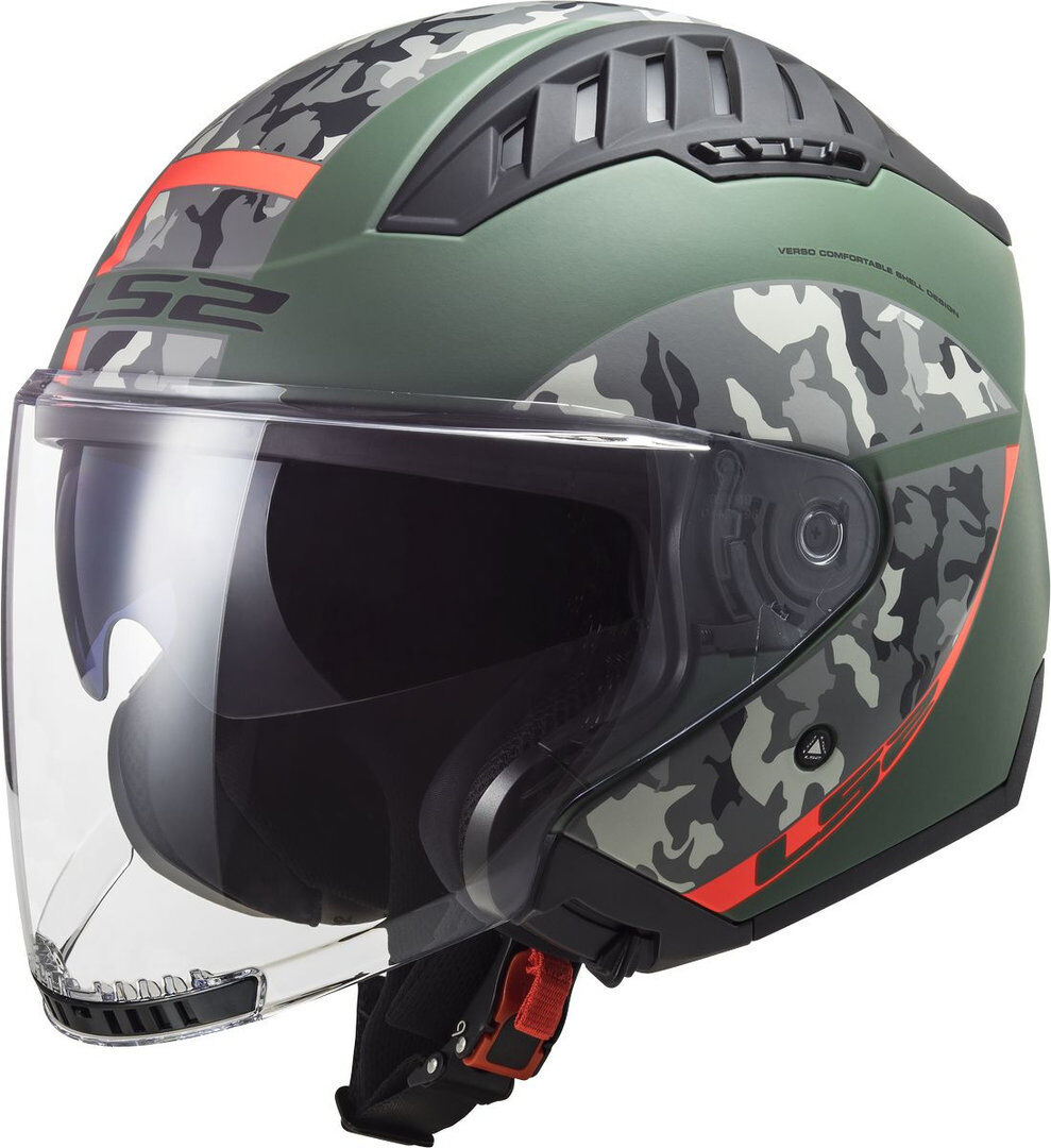 Photos - Motorcycle Helmet LS2 Of600 Copter Crispy Jet Helmet Unisex Black Green Orange Size: Xl 3060 