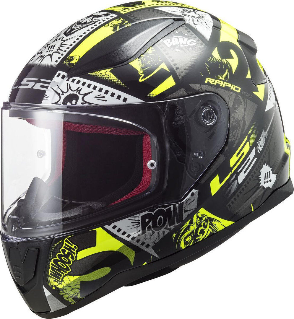 Photos - Motorcycle Helmet LS2 Ff353 Rapid Mini Vignette Kids Helmet Unisex Black Yellow Size: M 1035 