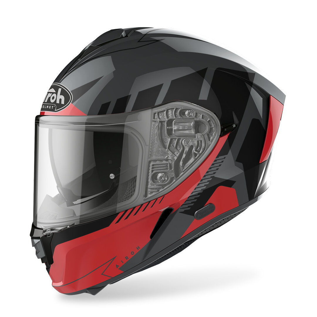 Photos - Motorcycle Helmet Airoh Spark Rise Helmet Unisex Black Grey Red Size: L spri55l 