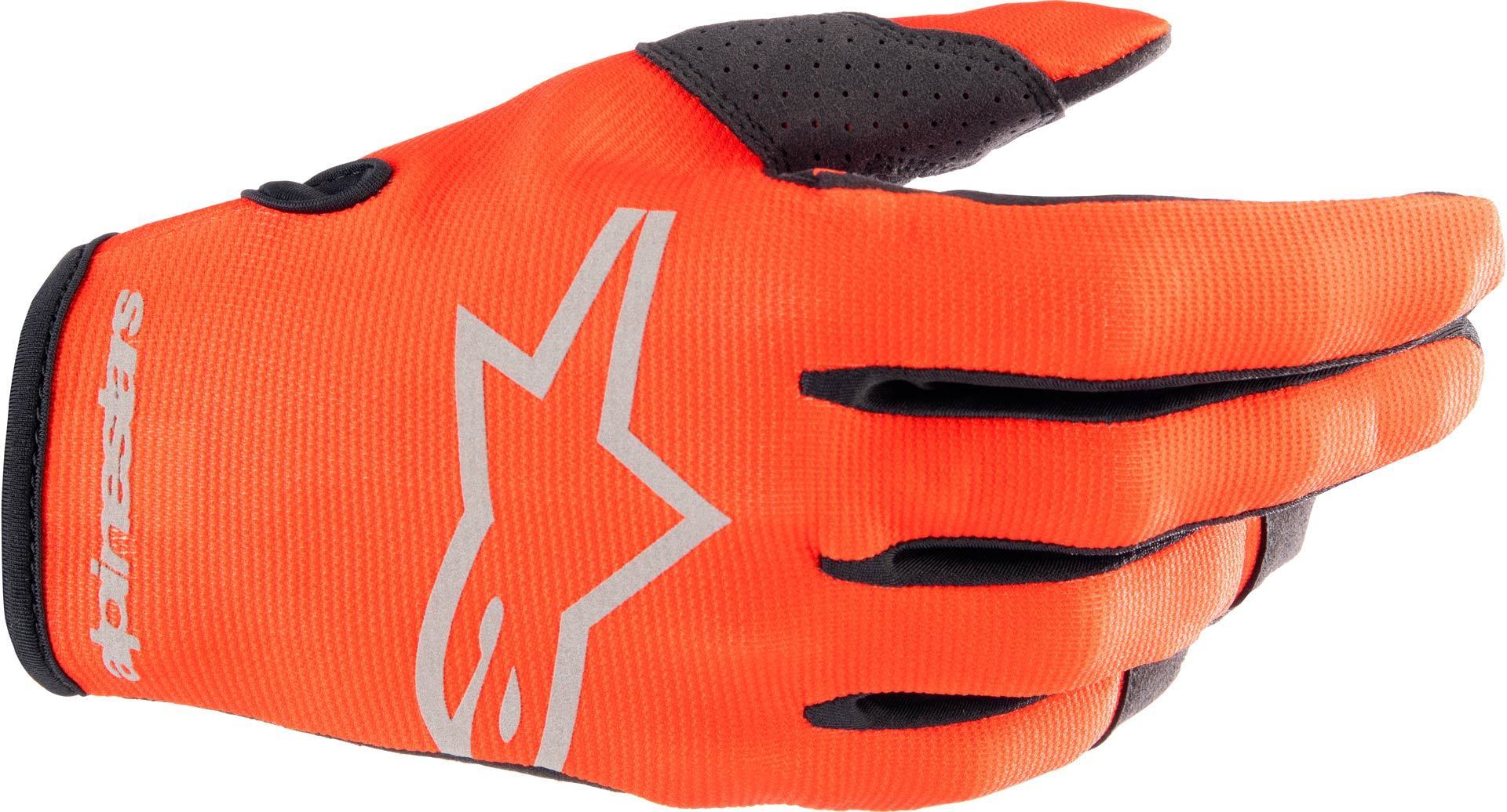 Photos - Motorcycle Gloves Alpinestars Radar Motorcross Gloves Unisex Black Orange Size: Xl 356182341 