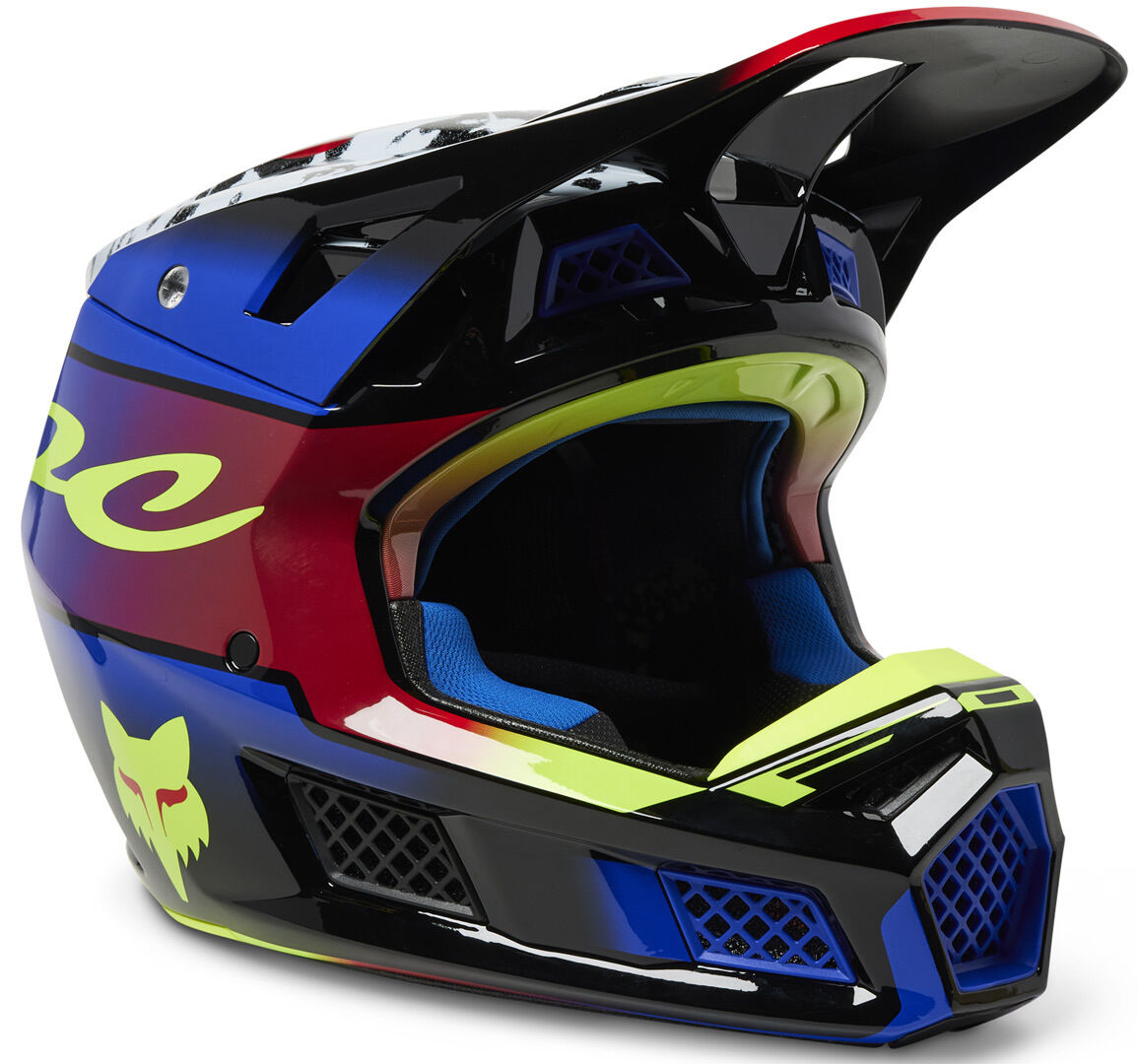 Photos - Motorcycle Helmet Fox V3 Rs Dkay Motocross Helmet Unisex Red Blue Size: S 29654149s 