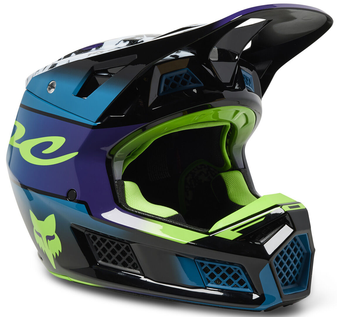 Photos - Motorcycle Helmet Fox V3 Rs Dkay Motocross Helmet Unisex Blue Size: Xl 29654551xl 