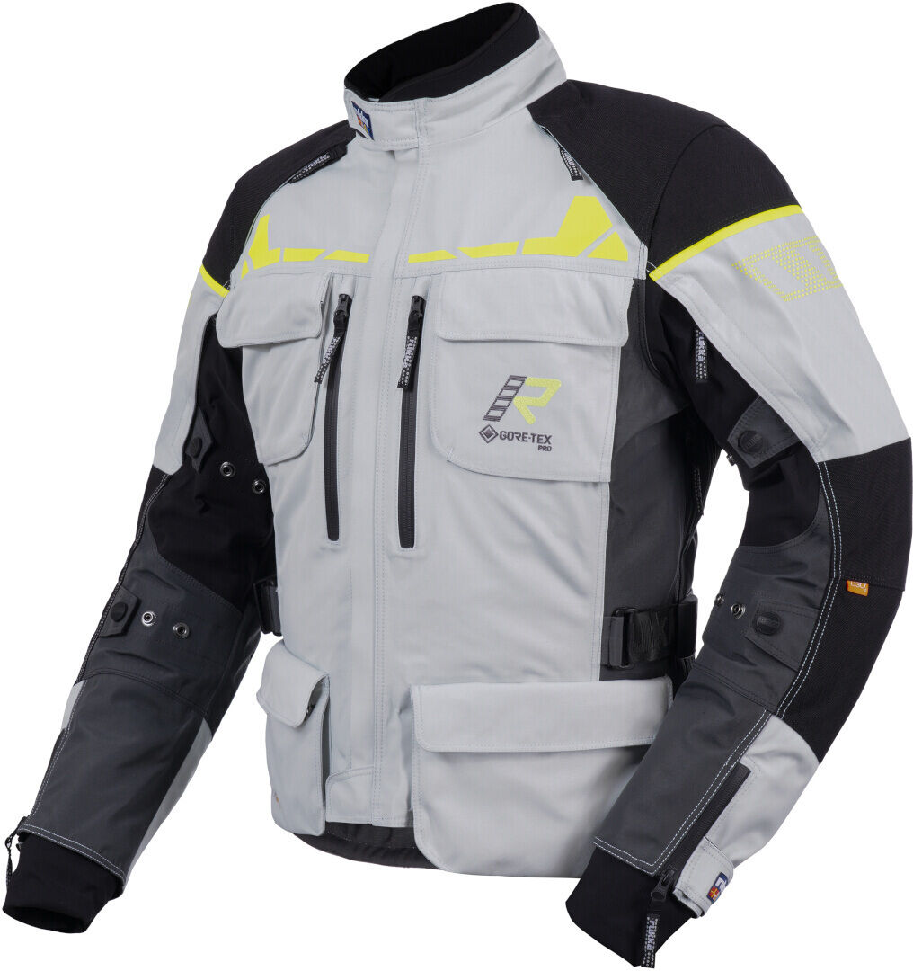 Photos - Motorcycle Clothing Rukka Ecuado-R Motorcycle Textile Jacket Unisex Grey Yellow Size: 46 70220 