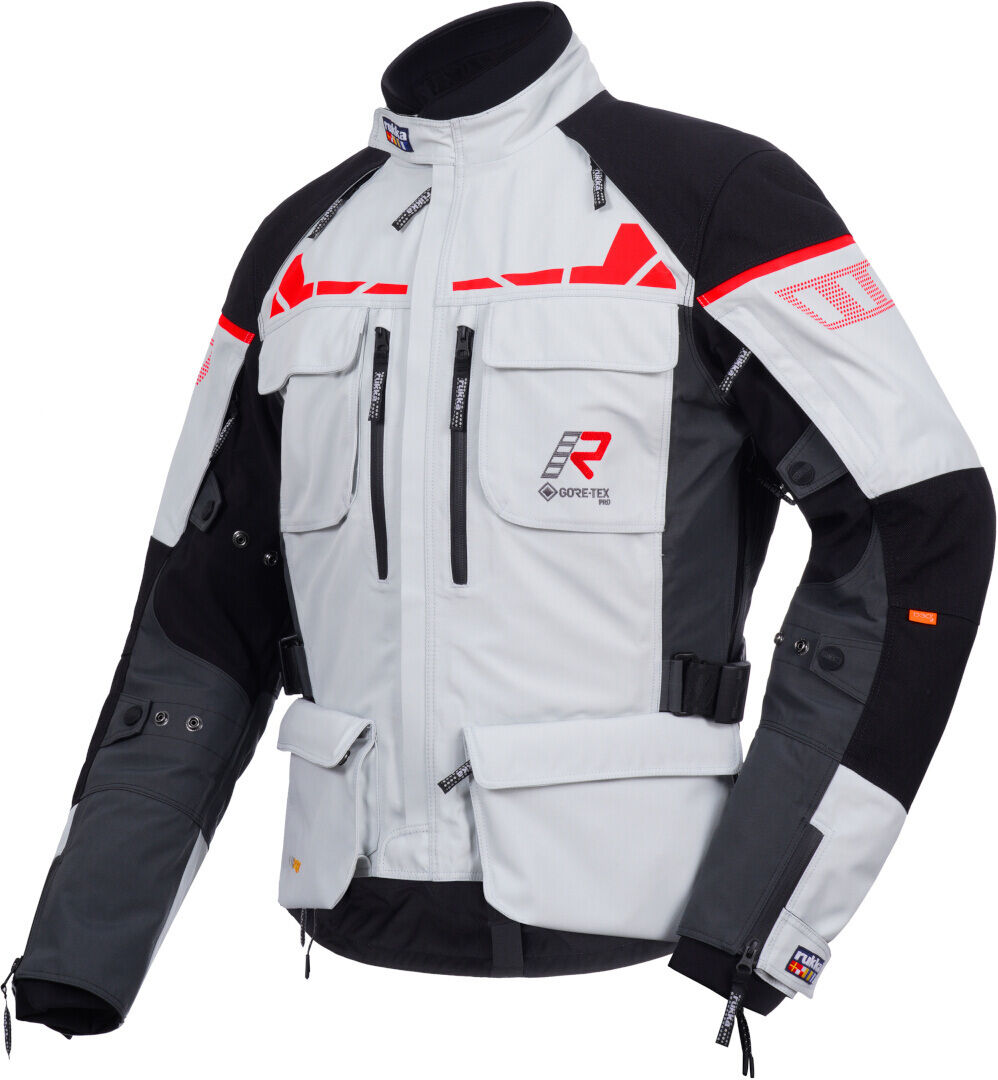 Photos - Motorcycle Clothing Rukka Ecuado-R Motorcycle Textile Jacket Unisex Black Grey Red Size: 48 70 