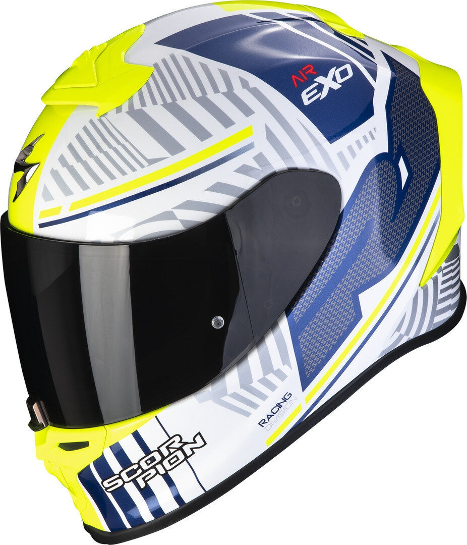Photos - Motorcycle Helmet Scorpion Exo-R1 Evo Air Victory Helmet Unisex White Blue Size: L 110346740 