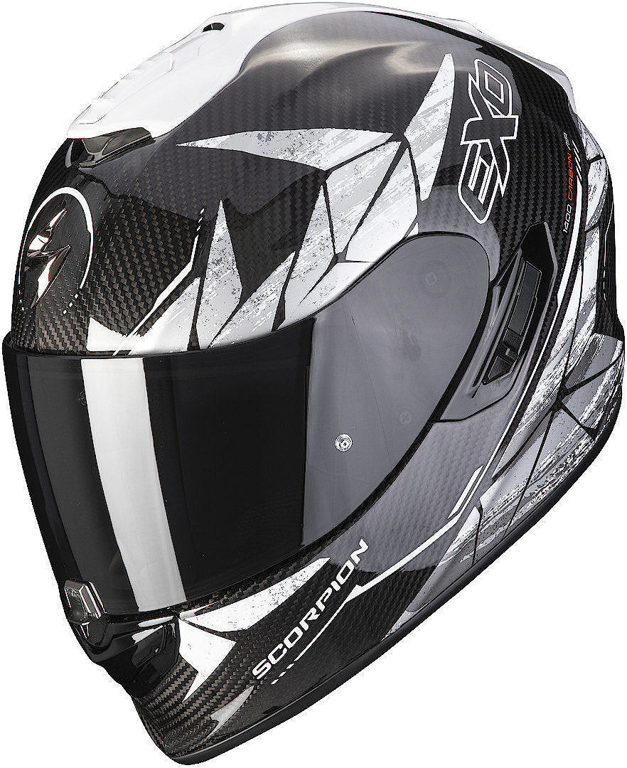 Photos - Motorcycle Helmet Scorpion Exo-1400 Evo Air Aranea Carbon Helmet Unisex Black White Size: M 