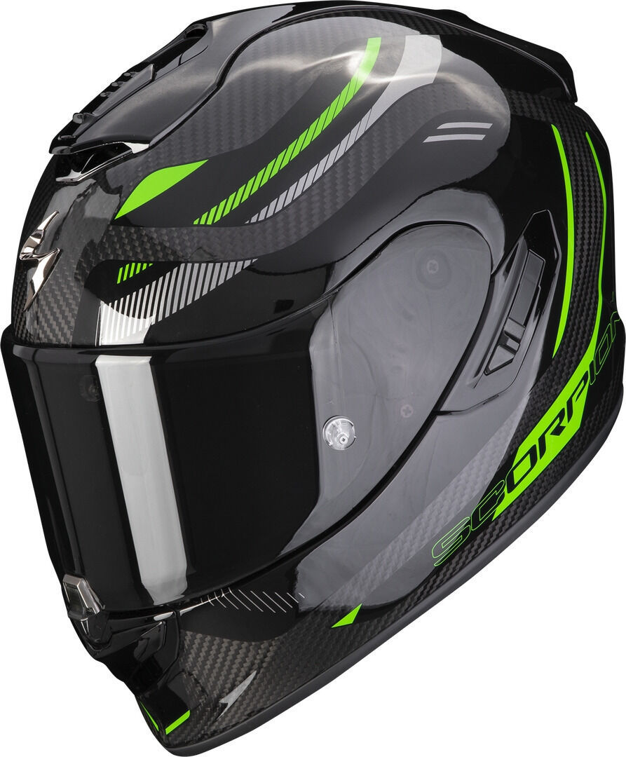 Photos - Motorcycle Helmet Scorpion Exo-1400 Evo Air Kydra Carbon Helmet Unisex Black Green Size: Xs 