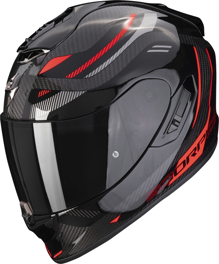 Photos - Motorcycle Helmet Scorpion Exo-1400 Evo Air Kydra Carbon Helmet Unisex Black Red Size: Xs 11 