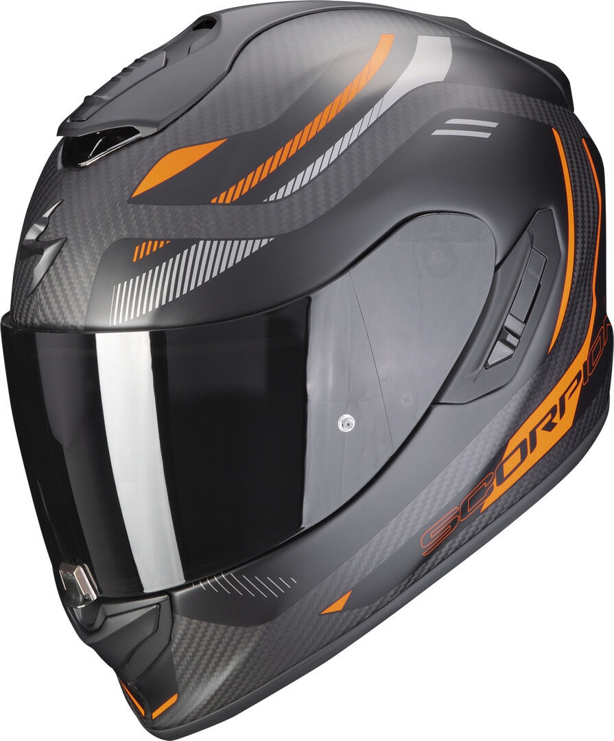 Photos - Motorcycle Helmet Scorpion Exo-1400 Evo Air Kydra Carbon Helmet Unisex Black Orange Size: M 