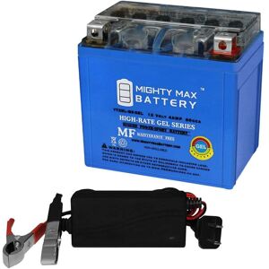 MIGHTY MAX BATTERY YTX5L-BS GEL Battery for Kawasaki KFX90 KFX50 KFX80 + 12V 1AMP CHARGER