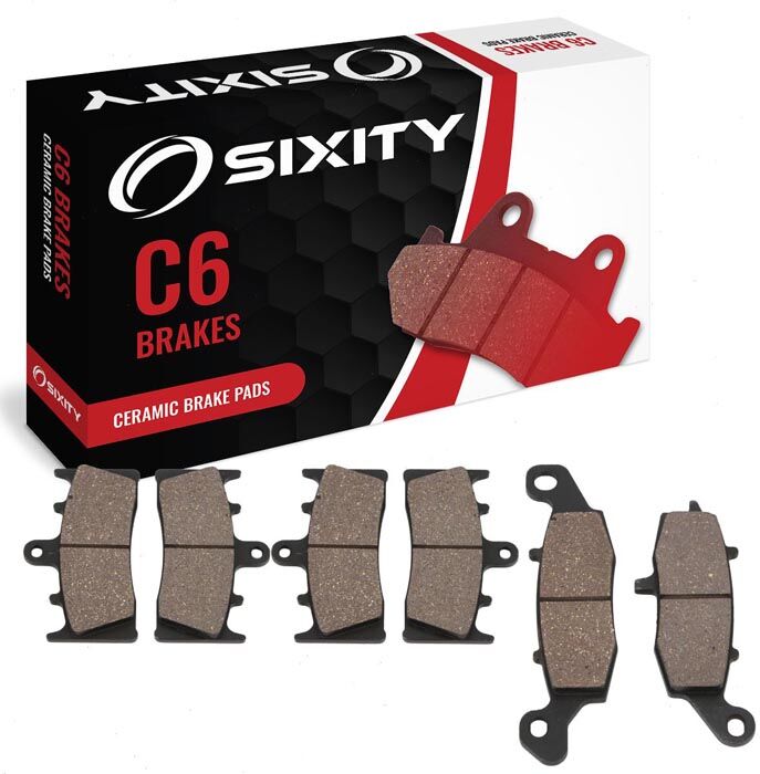 Sixity Front + Rear Ceramic Brake Pads 2004 Kawasaki VN1600B Vulcan 1600 Mean Streak