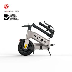 Pure Advance Flex Trottinette Électrique - La trottinette la plus compacte. Portable. Polyvalente. Autonomie 40 km. - Argent Platine Metallise