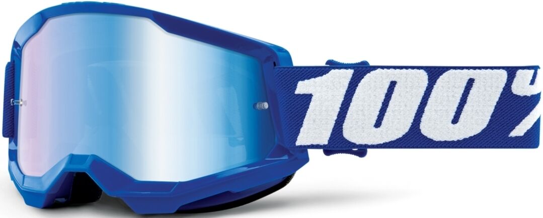 100% Strata II Extra Motocross Brille Weiss Blau Einheitsgröße