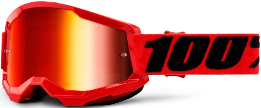 100% Strata II Extra Motocross Brille Schwarz Rot Einheitsgröße