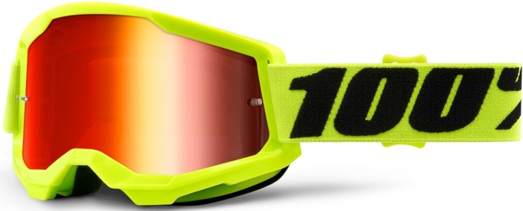 100% Strata II Extra Motocross Brille Schwarz Gelb Einheitsgröße