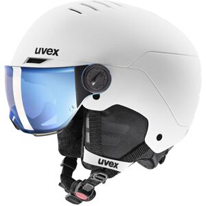 Uvex Rocket JR Visor, Skihelm mit Visir, Junior, weiß