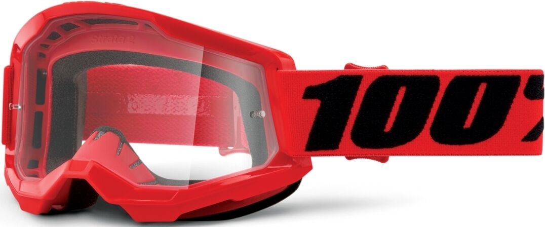 100% Strata II Motocross Brille Einheitsgröße Schwarz Rot