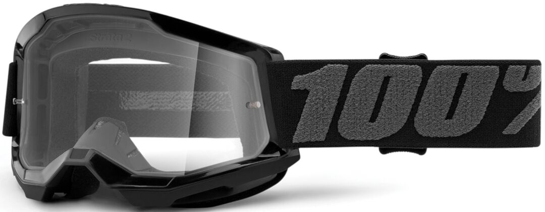 100% Strata II Jugend Motocross Brille Einheitsgröße Schwarz Grau