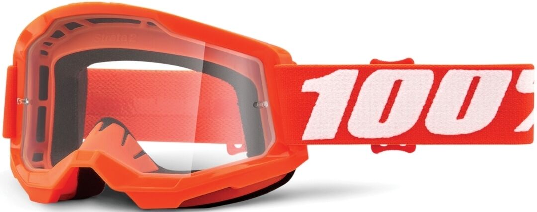 100% Strata II Motokrosové brýle Jedna velikost Bílá Oranžová