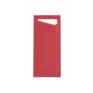 Guest Bestecktasche Prime Fit in Rot 85 x 190 mm, mit 2-lagiger Tissue-Serviette in Weiß - 500 Stück