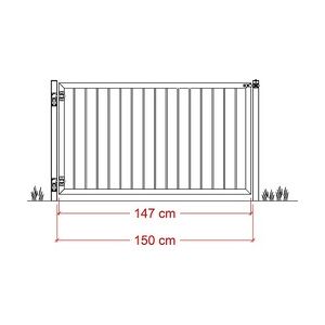 Plus Einzeltor Basic Stahl 150 × 85 cm schwarz