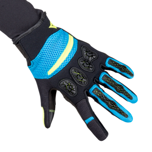 Handschuhe Dainese Aerox Schwarz-Blau-Neongelb 3XS (6.5)