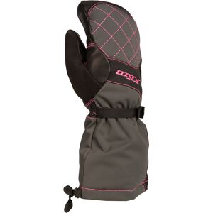 Klim Allure 2022 Damen Snowmobil Fäustlinge - Schwarz Grau Pink - M - female