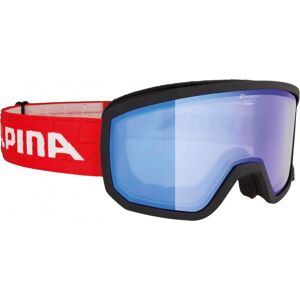Alpina Scarabeo Brillenträger Skibrille Hybrid Mirror (892 black matt, Scheibe: HYBRIDMIRROR blue)
