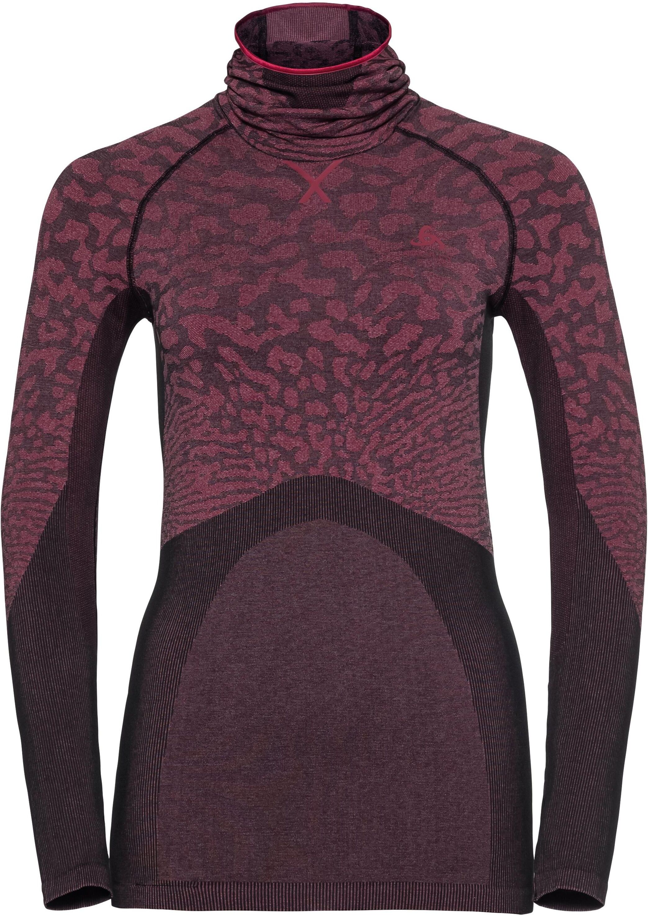 Odlo Damen BLACKCOMB Funktionsunterwäsche Langarm-Shirt mit Gesichtsmaske, female, black - cerise - cerise, XS