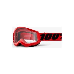 100% Goggles 100% STRATA 2 RED (Transparent Glass Anti-Fog, LT 88% -92%) (NEW)
