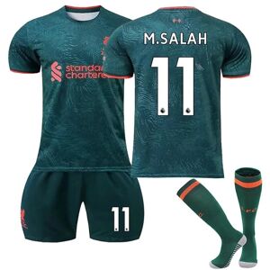 Sæson 22-23 Liverpool Ude fodboldtrøje træningsdragter C M.SALAH 11 Kids 24(130-140CM)