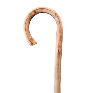Stock-Fachmann ® Walking Stick Chestnut Natural with Round Hook Handle and Mountain Pole Tip Walking Aid