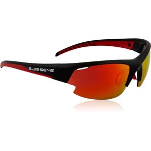 SWISSEYE Gardosa Re+ Sportbrille, Black matt/red, Smoke BR Revo