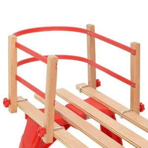 vidaXL Respaldo para trineo madera contrachapada rojo