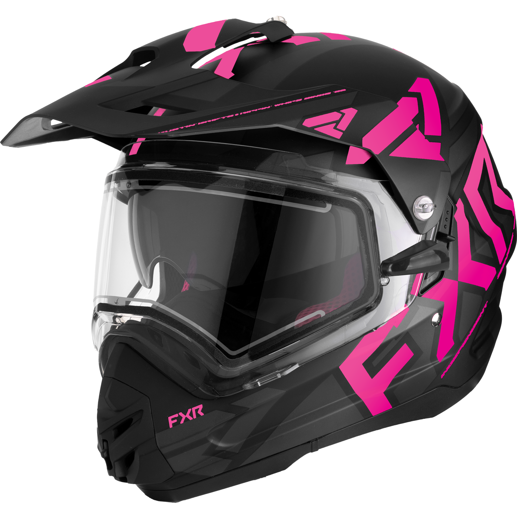 FXR Casco de Cross  Torque X Team Elec Shield Negro-Rosa Eléctrico