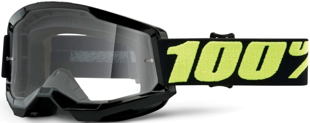 100% Strata II Upsol Motocross-suojalasit  - Musta Keltainen - Size: yksi koko