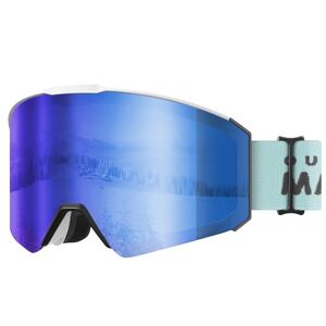 OutdoorMaster Falcon Lunettes de snowboard antibuée,lunettes de ski pour enfants,verres interchangeables(cadre blanc + verres VLT 15% gris,revo Blue) - Publicité