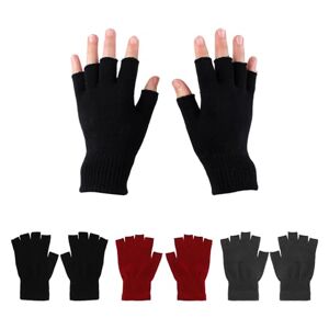 NyxSeat 3 paires de mitaines, gants chauds sans doigts unisexes, gants d'hiver chauds tricotés, confortables et chauds, adaptés pour le ski, la course, la conduite et la pêche, multicolore, ca. 18 cm - Publicité