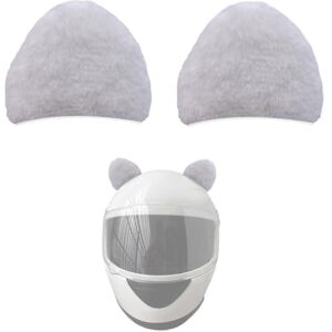 KORKUS Lot de 2 oreilles de chat en peluche pour casque de ski, moto, snowboard, casque blanc - Publicité