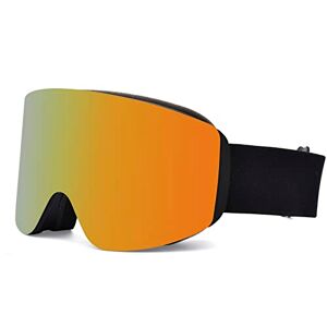 PJDDP Lunettes de Ski OTG, Masque de Ski OTG 100% protection UV400 Anti-buée, Masques de Snowboard pour Hommes & Femme avec Lentille détachable, Motoneige Moto Lunettes Ski Goggles,Orange - Publicité