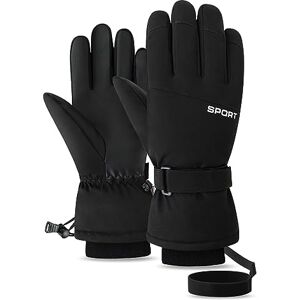 QKURT Gants de Ski pour Hommes, Gants Thermiques Coupe-Vent d'hiver Gants à écran Tactile Gants épais Imperméables Hommes Femmes Mitaines de Neige pour Le Cyclisme Patinage Luge - Publicité