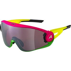 ALPINA Unisexe Adultes, 5W1NG Q Lunettes de sport, pink-green-yellow matt, One Size - Publicité