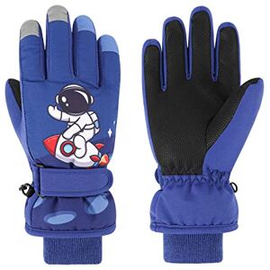 QKURT Gants de Ski pour Enfants, Gants imperméables épais Gants de Neige Chauds d'hiver pour Enfants Mitaines Astronaute pour Garçons et Filles - Publicité