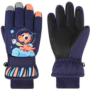 QKURT Gants de Ski pour Enfants, Gants imperméables épais Gants de Neige Chauds d'hiver pour Enfants Mitaines à Motif Dinosaure pour Garçons et Filles - Publicité