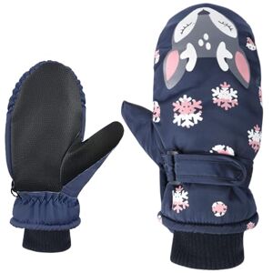 Booaee Gants de ski pour enfants, coupe-vent et chauds et imperméables, gants d'hiver chauds, gants de neige, gants de sport pour 5 à 10 ans, garçons et filles, ski, course, cyclisme, randonnée (bleu foncé) - Publicité