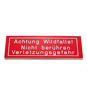Jehn Achtung Wildfalle Plaque signalétique. Mixte-Adulte, Rouge/Blanc, 15 cm - Publicité