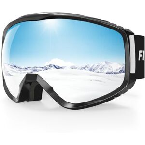 Findway Masque de Ski, Lunette de Ski pour Homme Femme Adulte, Masqué Ski OTG pour Ski et Snowboard Anti-buée, Anti-UV Argent Photochromique Lentille Sphérique - Publicité