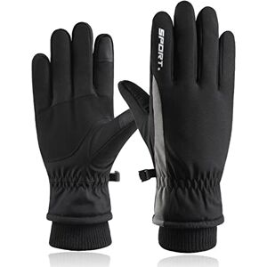 Acxilexy Gants Chauds, Gants d'hiver Imperméable Coupe, Gants à Ecran Tactile, Gants de Homme pour Outdoor Ski Sports Course Conduite VTT Escalade Randonnée Equitation (Noir) - Publicité